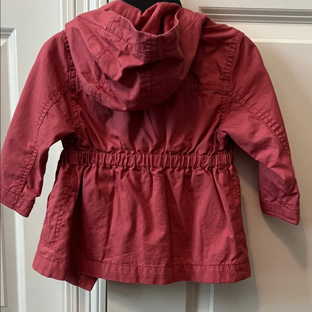 Old Navy Pink Lined Hooded Twill Jacket baby girls size 12-18M